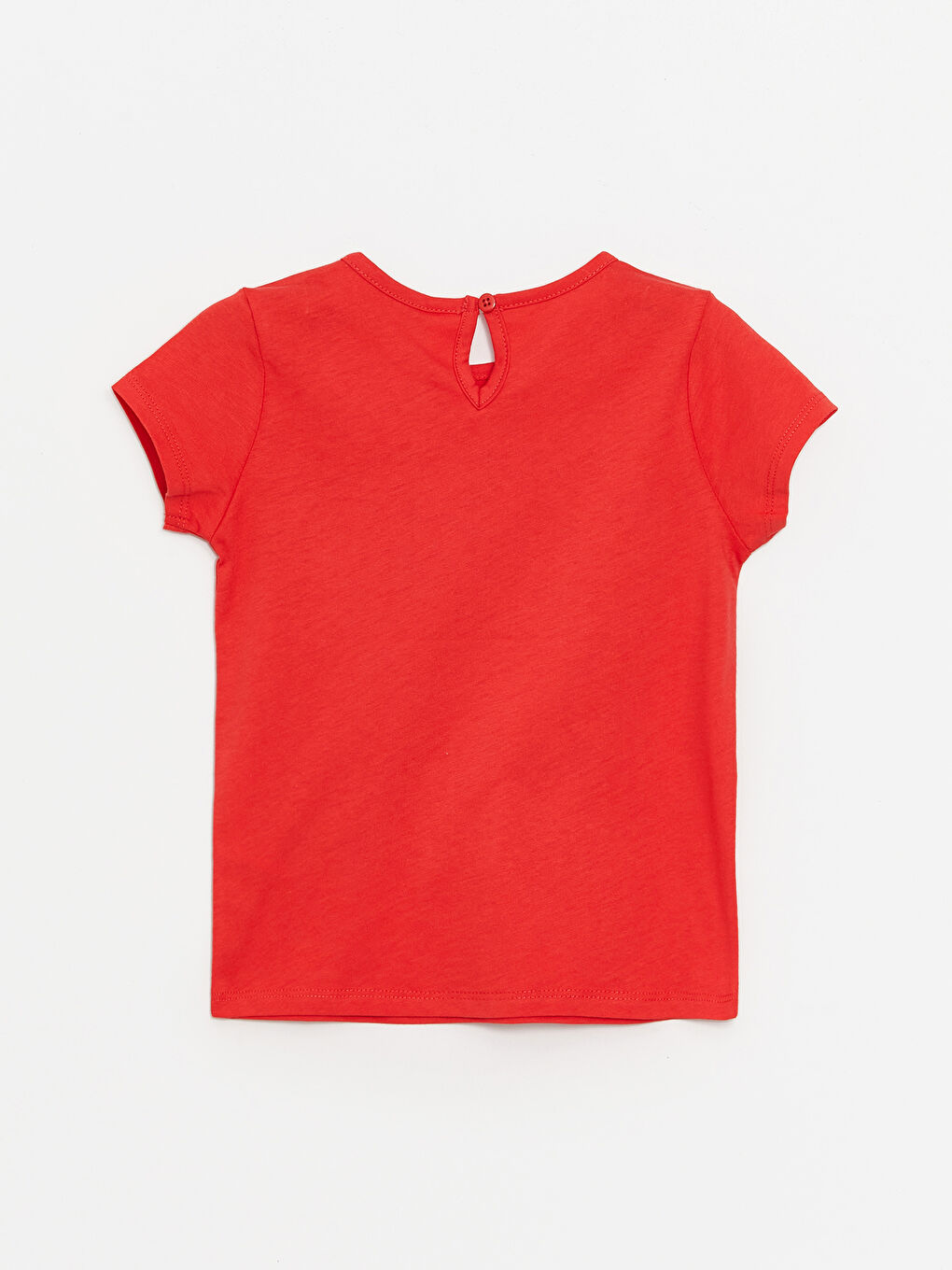 Kırmızı Bisiklet Yaka Baskılı Kız Bebek Tişört-1