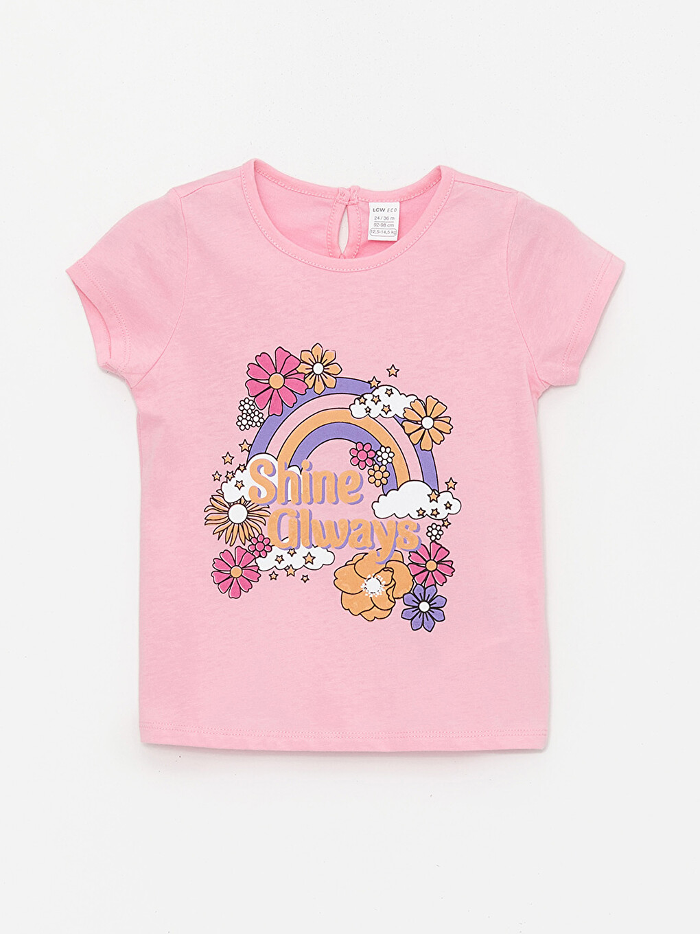 Crew Neck Printed Baby Girls' T-shirt