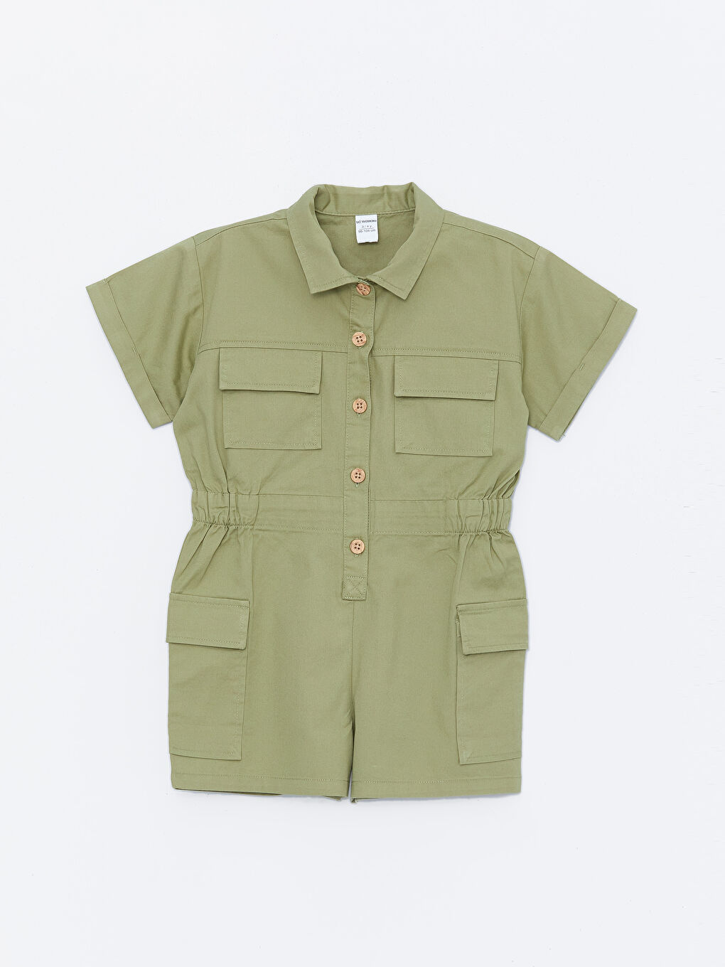 Collared Neck Short Sleeve Baby Girls' Dungarees -S4AS93Z1-GFJ