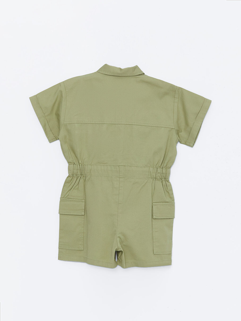 Collared Neck Short Sleeve Baby Girls' Dungarees -S4AS93Z1-GFJ