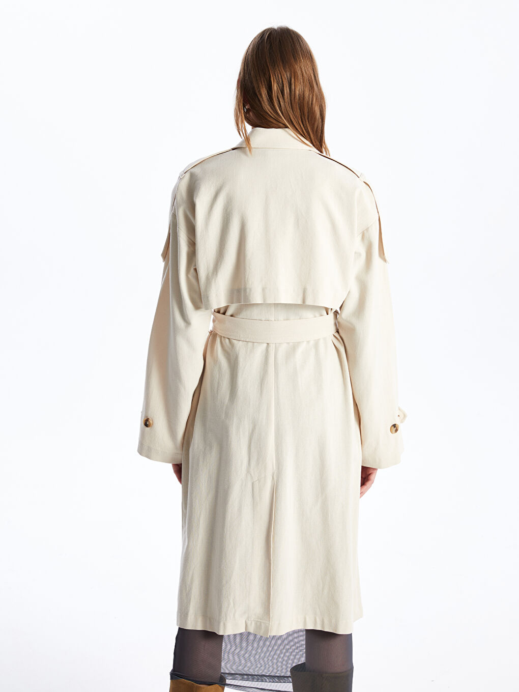 Women's Jacket Collar Plain Trench Coat -S4AS97Z8-Y0T