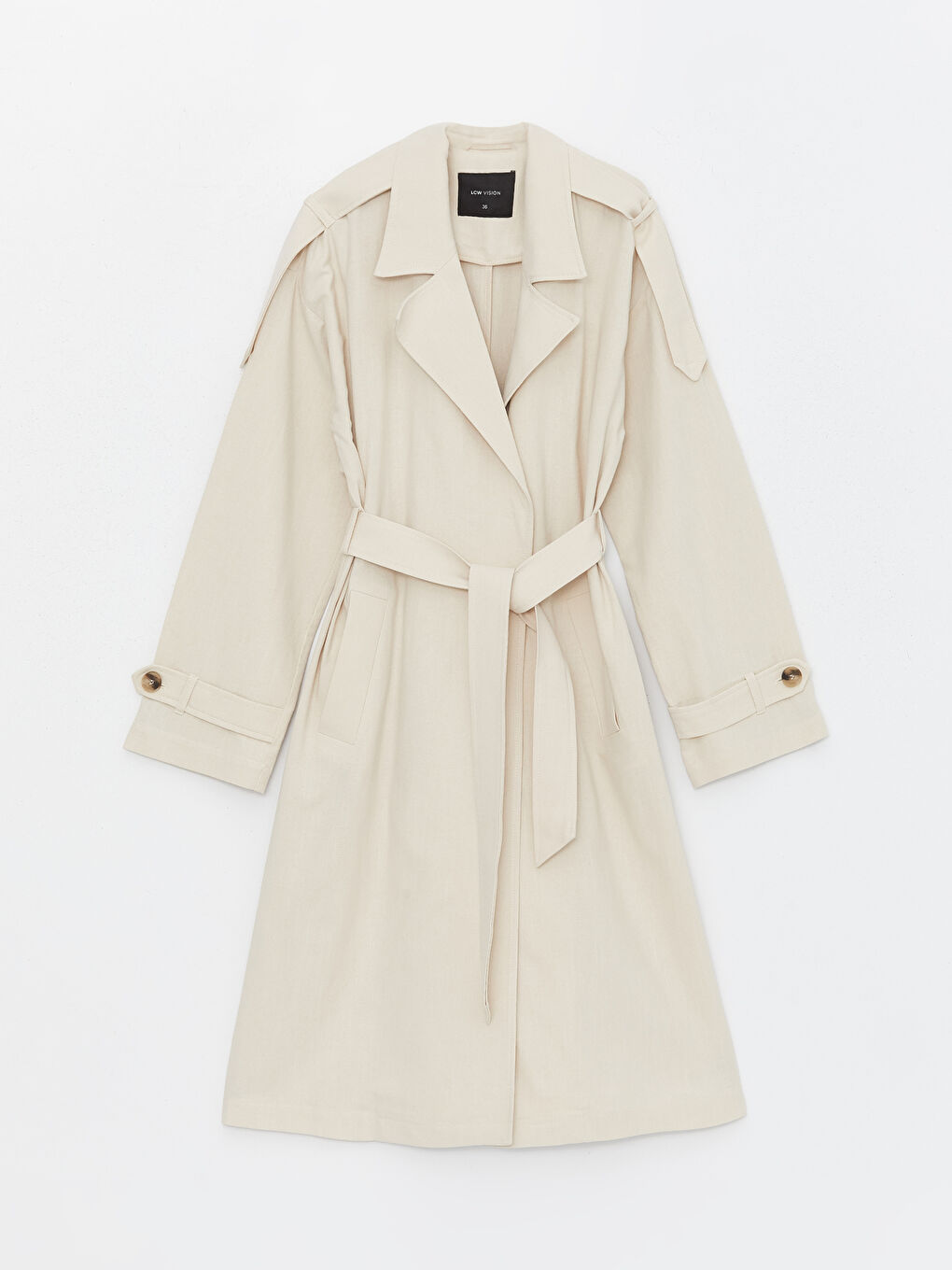 Women's Jacket Collar Plain Trench Coat -S4AS97Z8-Y0T
