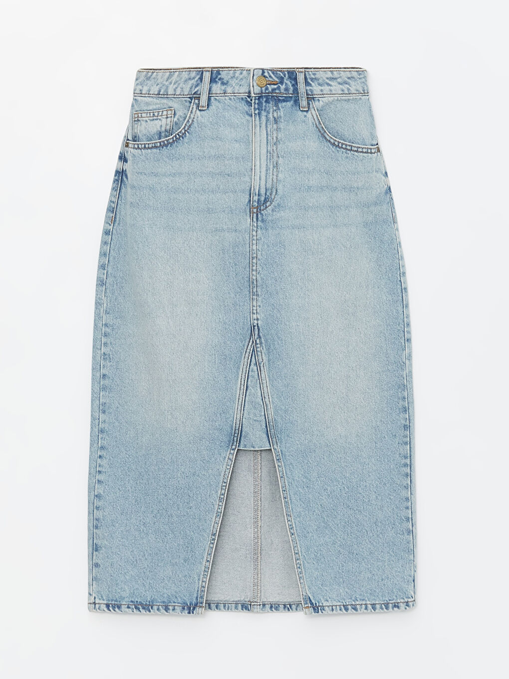 Юбка Джинсовая Женская Стандартного Кроя-5