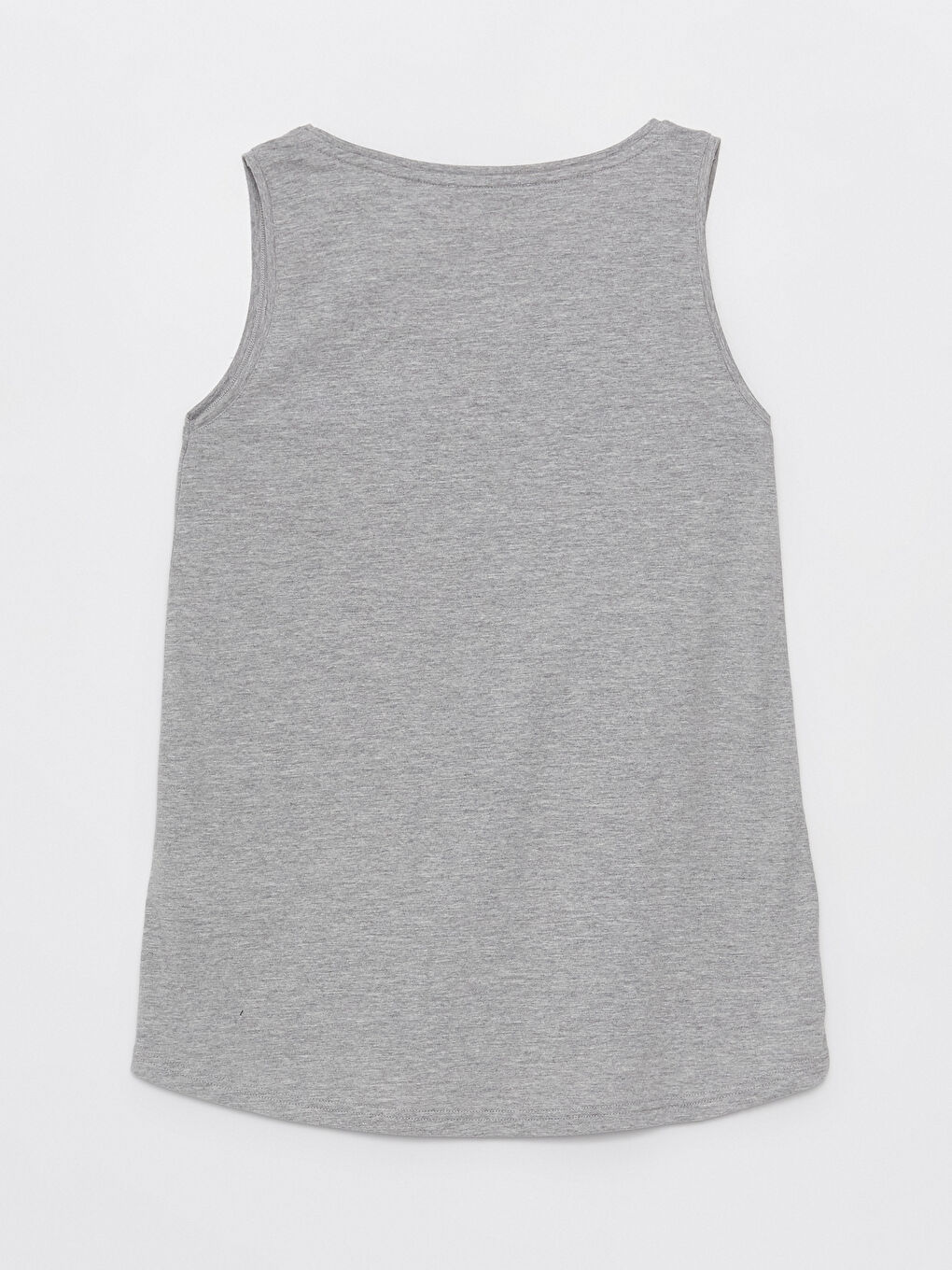 Gri Kadın Bisiklet Yaka Düz Atlet-6