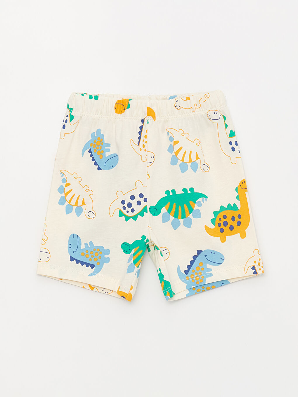 Yeşil Bisiklet Yaka Kısa Kollu Baskılı Erkek Bebek Şortlu Pijama Takımı 2'li-7