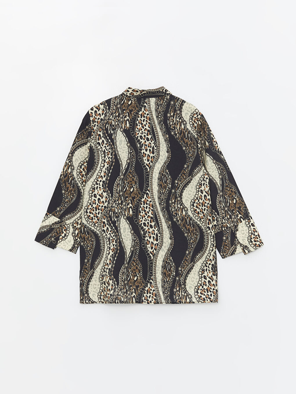 Patterned Long-Sleeve Poplin Women's Shirt -S4AT44Z8-LQJ