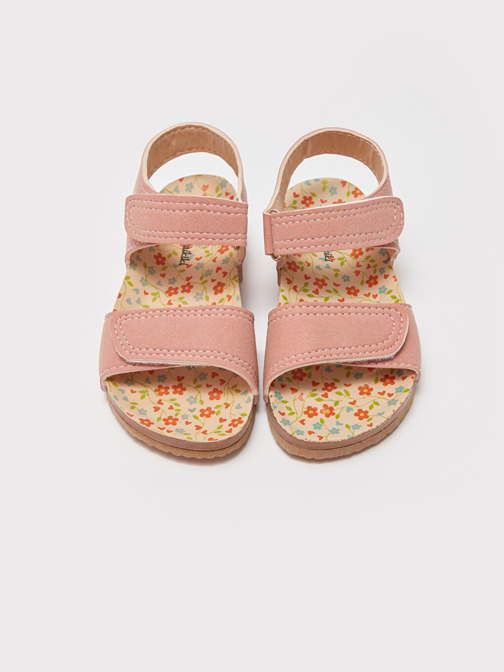 LCW STEPS Mat Pembe Baskılı Kız Bebek Sandalet