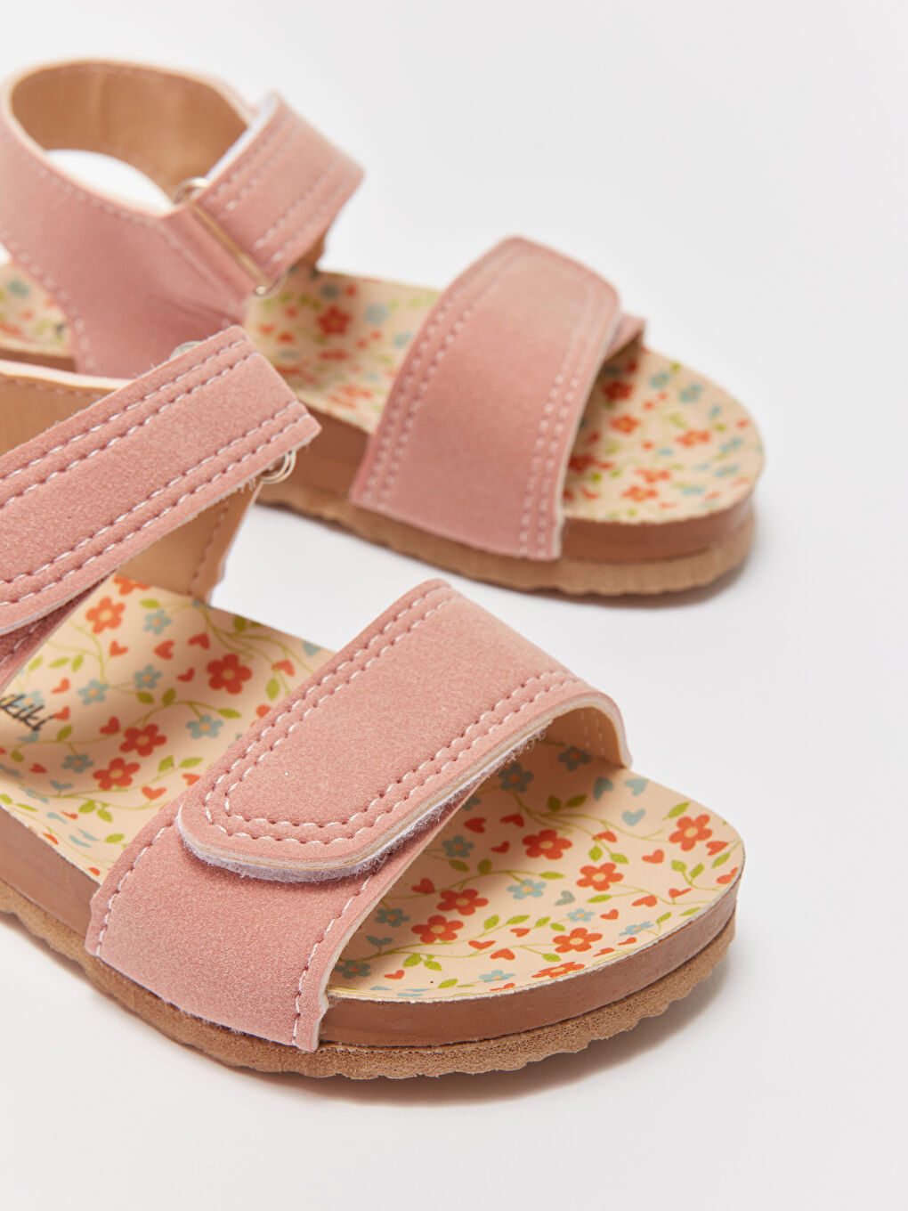 LCW STEPS Mat Pembe Baskılı Kız Bebek Sandalet - 3