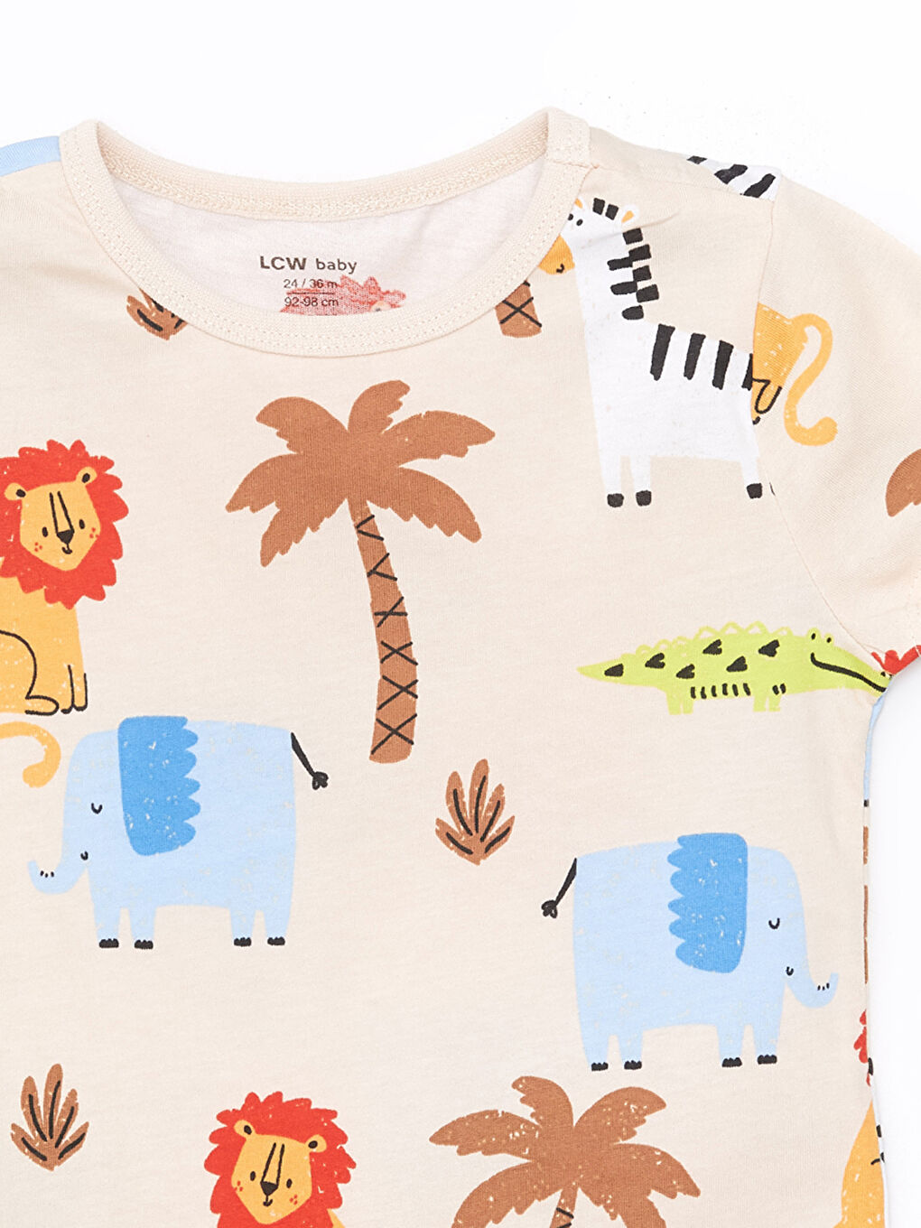 Crew Neck Short Sleeve Printed Baby Boys Shortie Pyjama Set 2 Pack-5
