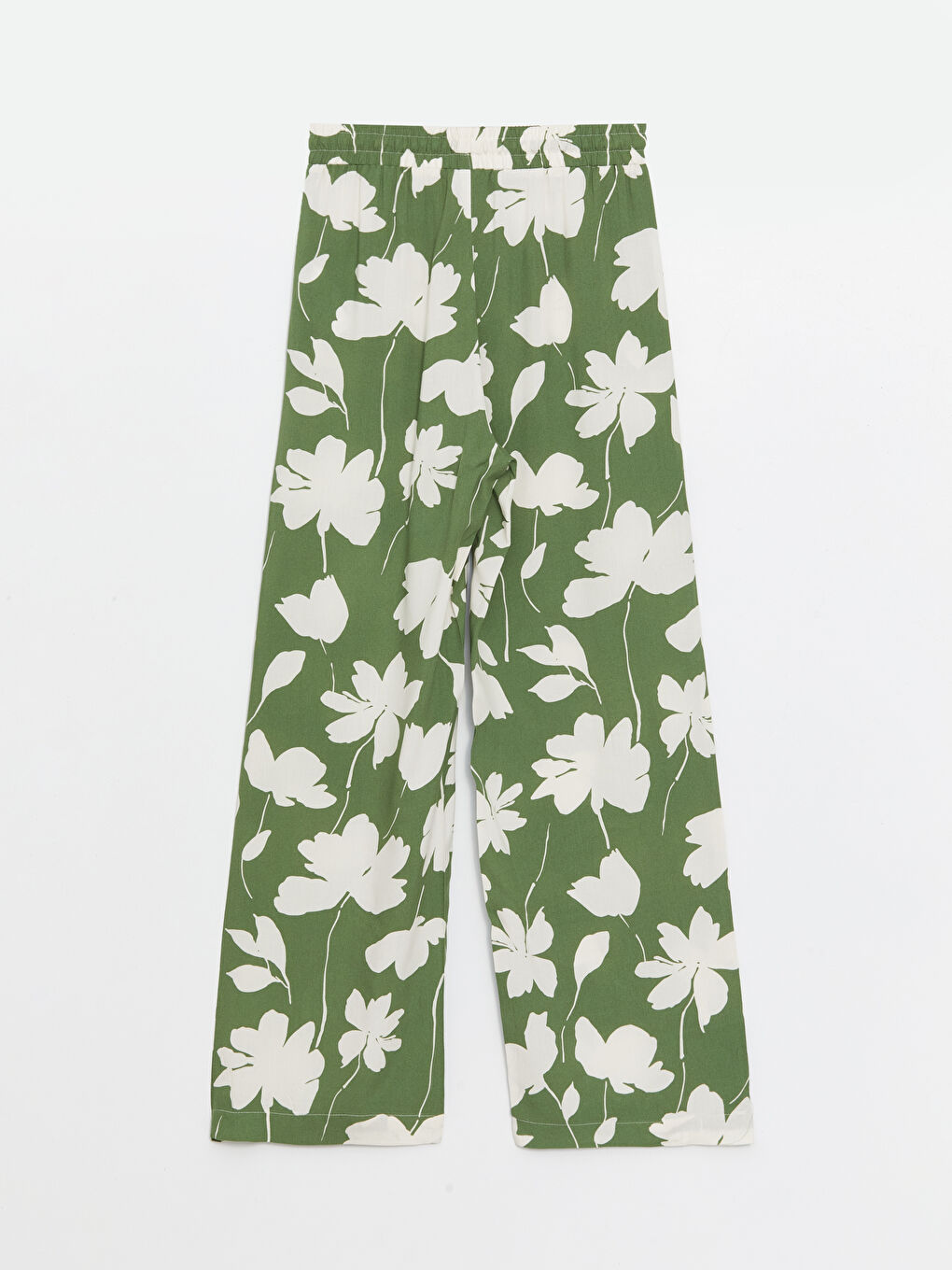 Elasticated Waist Patterned Women's Palazzo Trousers -S4AU41Z8-LRK