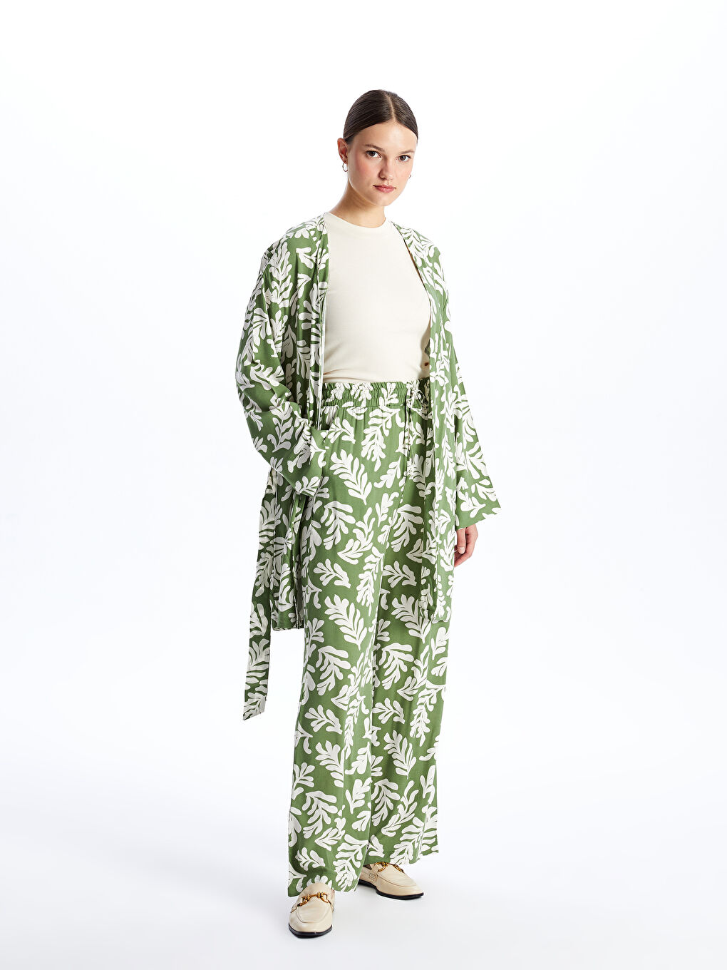 Elasticated Waist Patterned Women's Palazzo Trousers