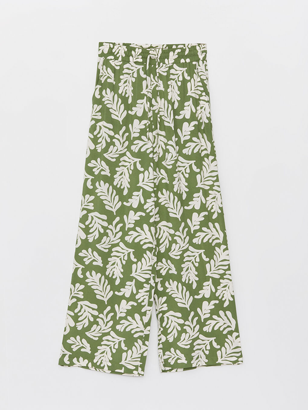Elasticated Waist Patterned Women's Palazzo Trousers-5