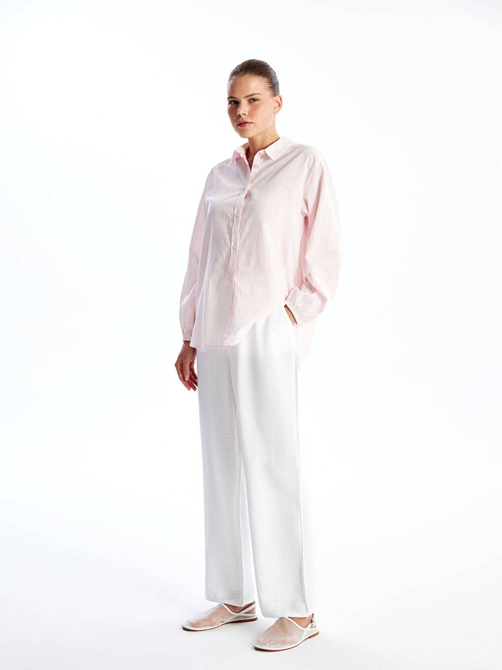 LCWAIKIKI Maternity Elasticated Waist Plain Wide Leg Maternity Trousers -S4AU42Z8-FFE
