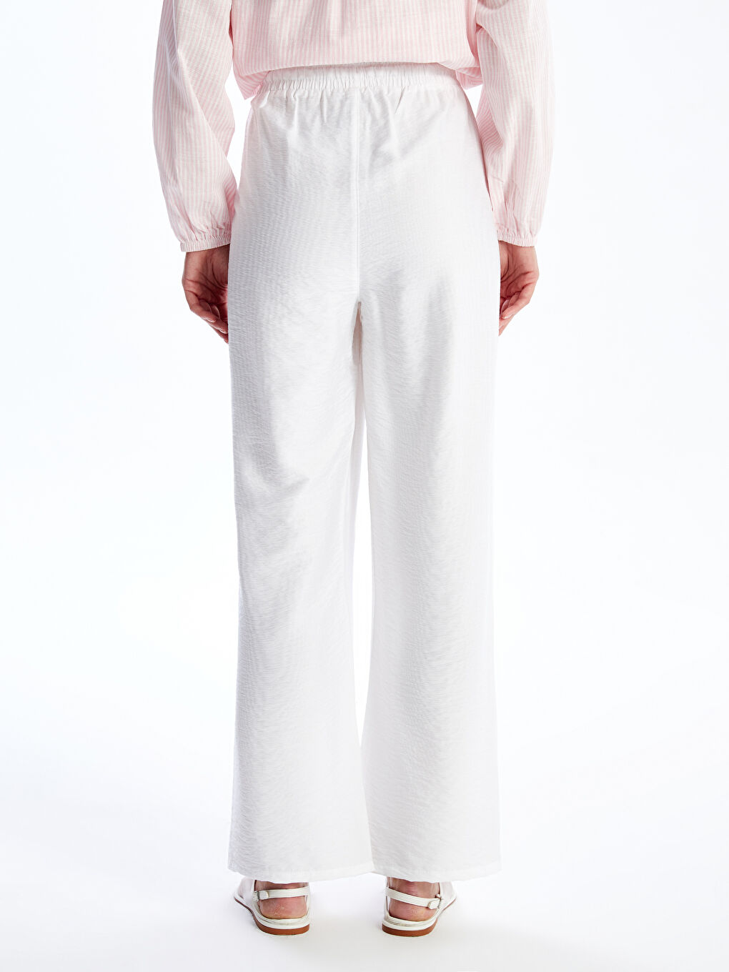 LCWAIKIKI Maternity Elasticated Waist Plain Wide Leg Maternity Trousers -S4AU42Z8-FFE