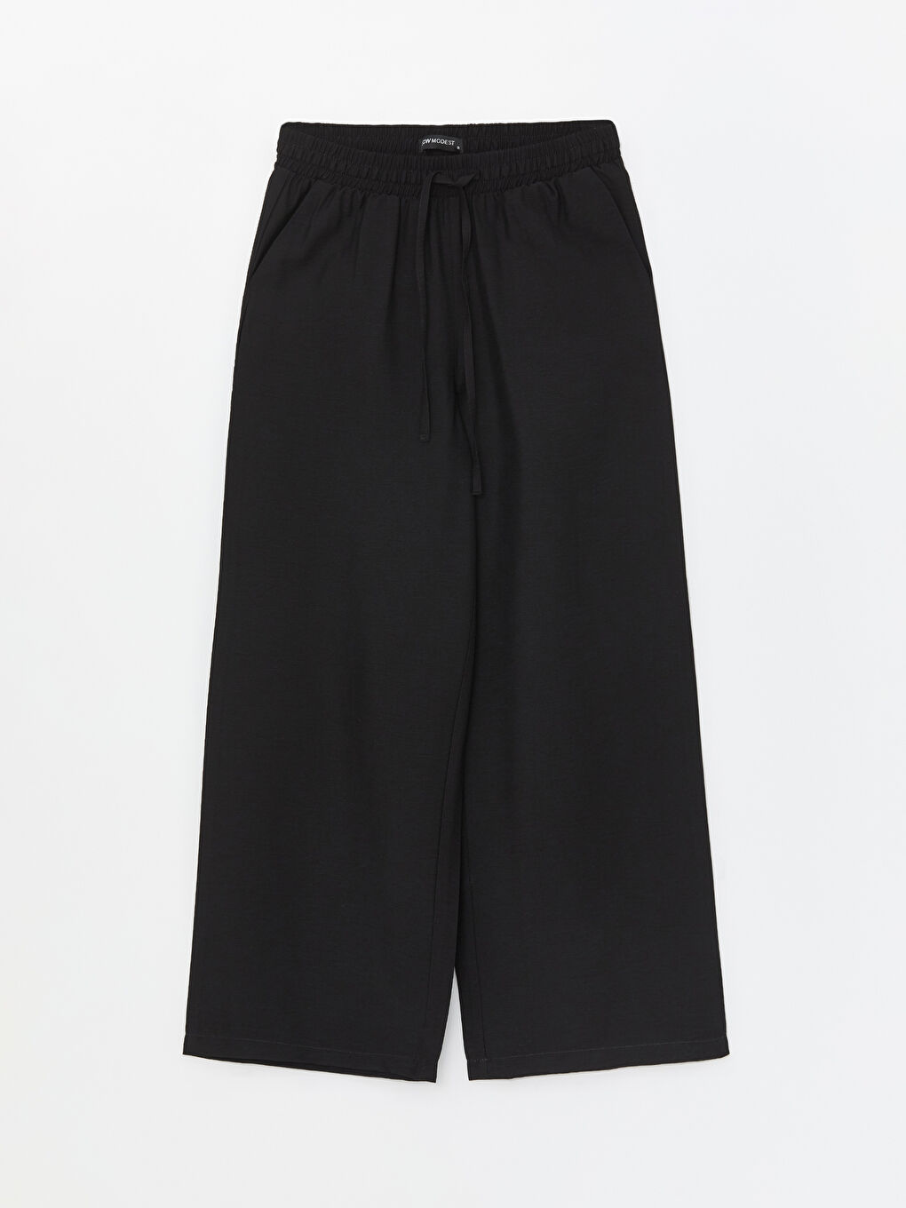 Elasticated Waist Plain Wide Leg Women's Trousers -S4AU50Z8-CVL