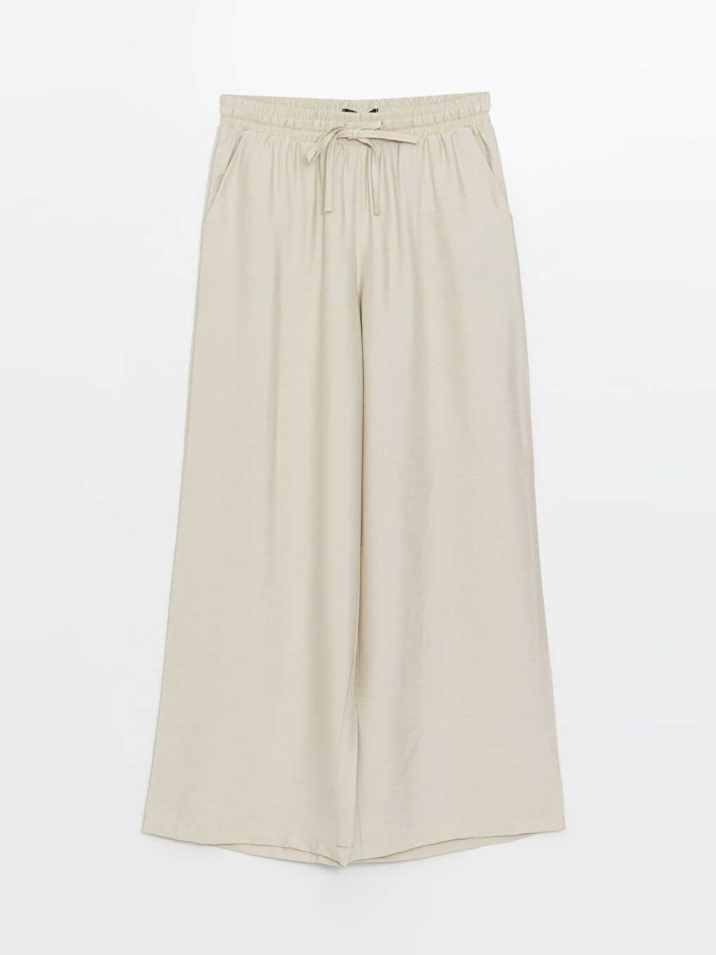 Elasticated Waist Plain Wide Leg Women's Trousers-10