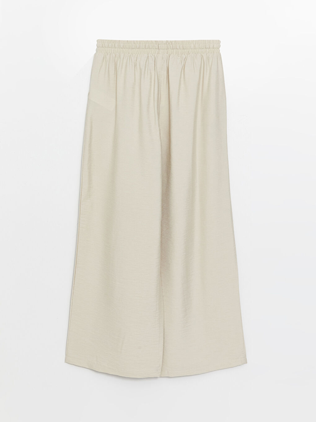 Elasticated Waist Plain Wide Leg Women's Trousers-11