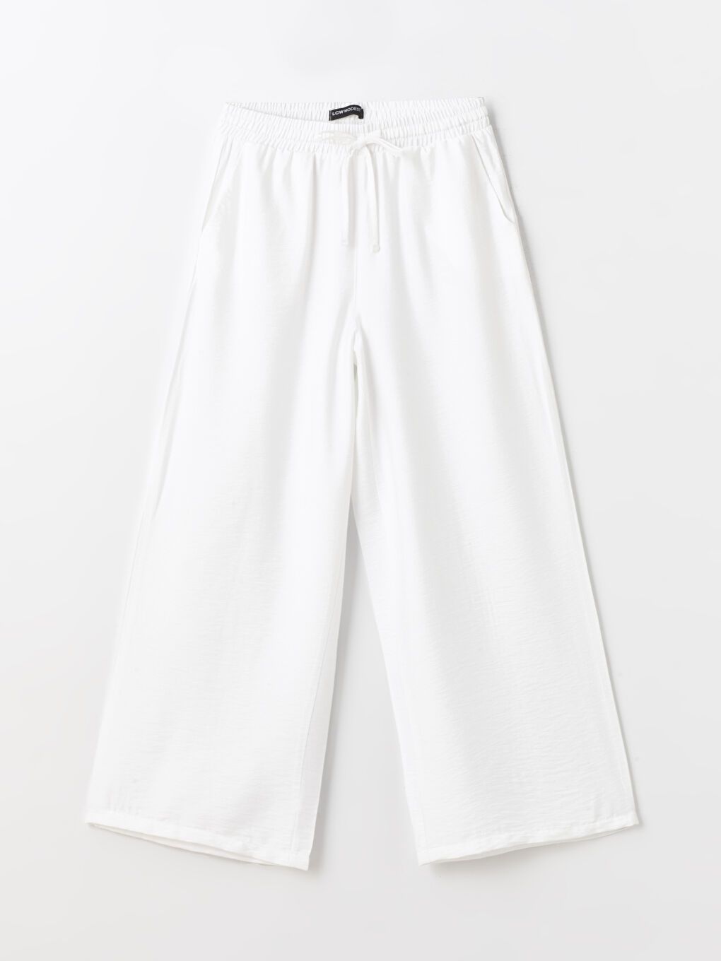 بنطلون واسع الأرجل سادة بخصر مطاطي للسيدات-10