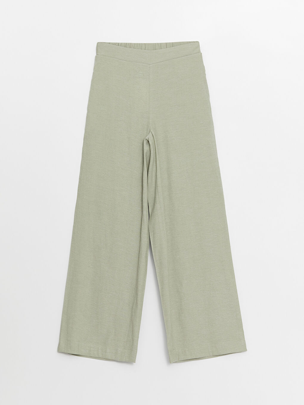 Elastic Waist Straight Linen Blend Women's Trousers -S4AU60Z8-GX7