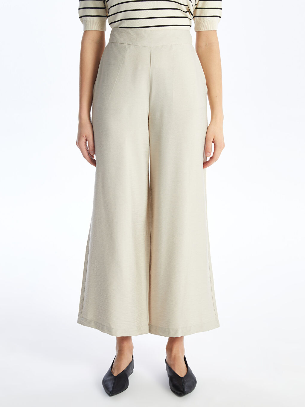 LCW Modest Beli Lastikli Kadın Palazzo Pantolon -S4AU69Z8-FZJ