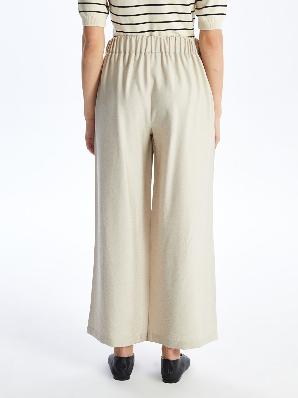 LCW Modest Beli Lastikli Kadın Palazzo Pantolon -S4AU69Z8-FZJ