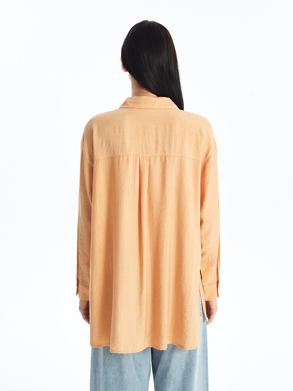 تونيك قميص سادة واسع للسيدات-3