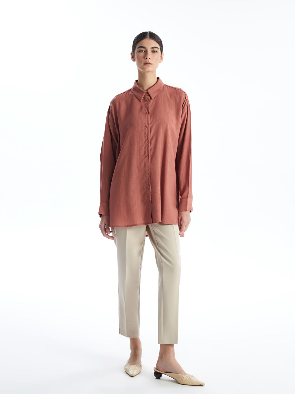 Plain Oversize Women's Shirt Tunic-2