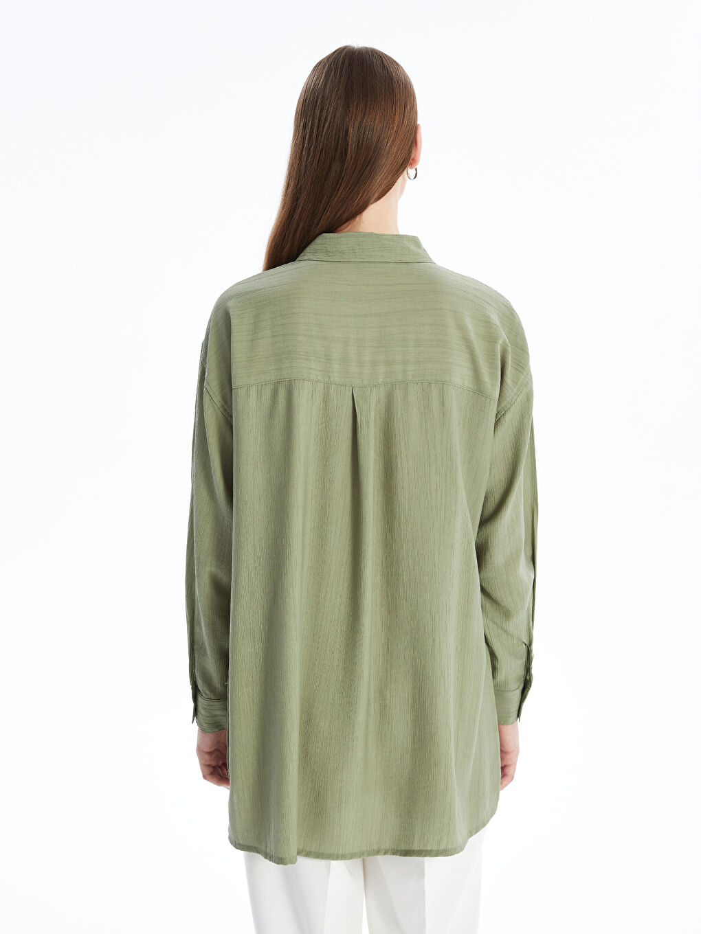 Plain Oversize Women's Shirt Tunic -S4AU73Z8-GUY