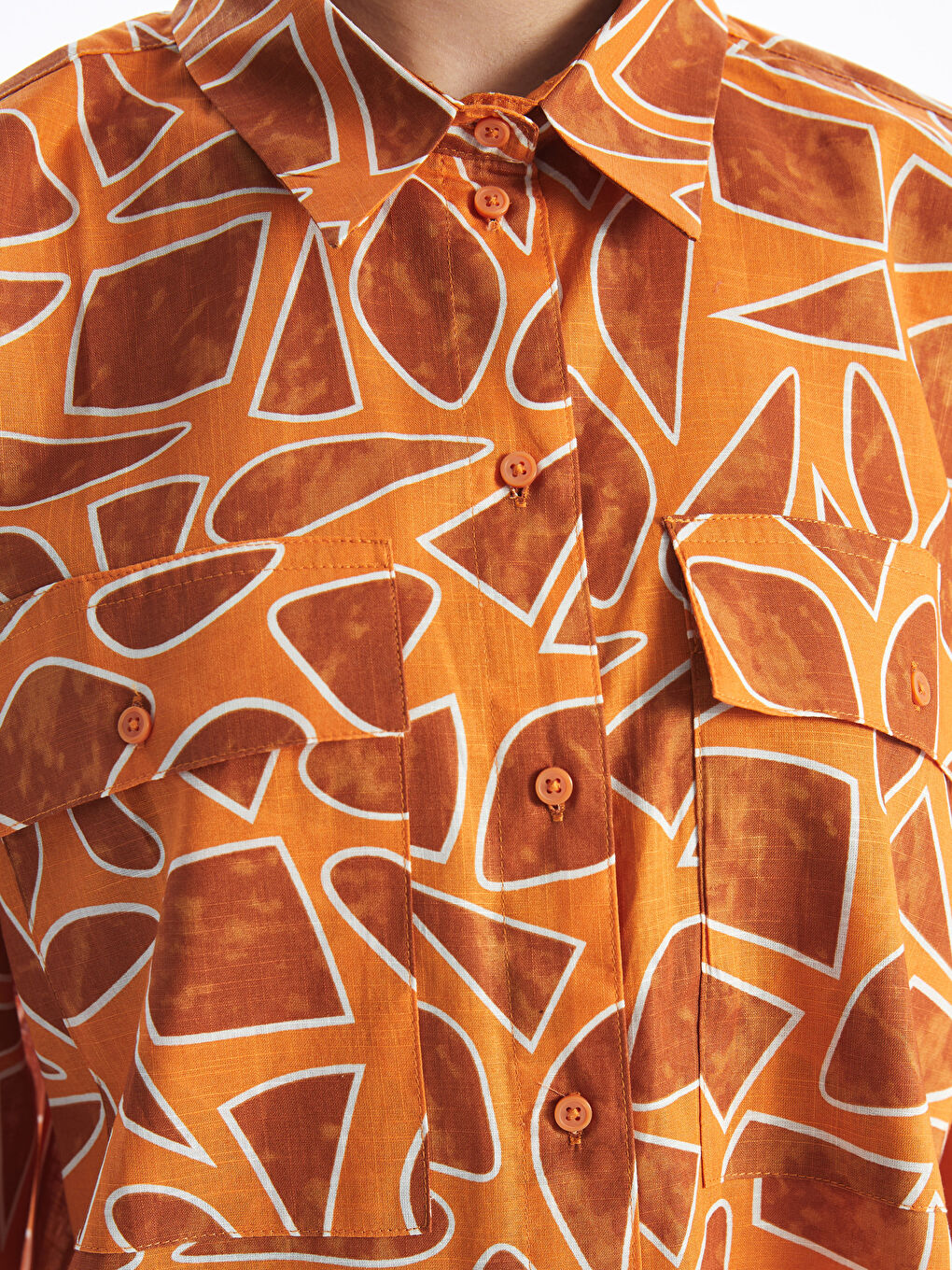 تونيك قميص واسع منقوش للسيدات-3