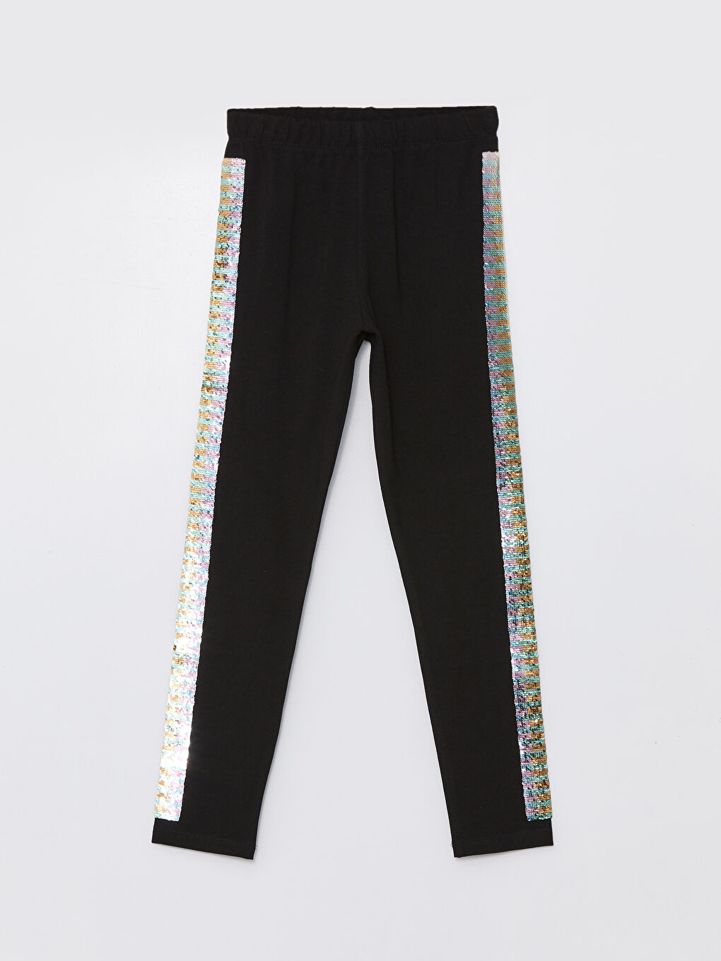 LCW Kids Girls' Leggings with Elastic Waist and Two-Way Sequins -S4AU98Z4-CVL