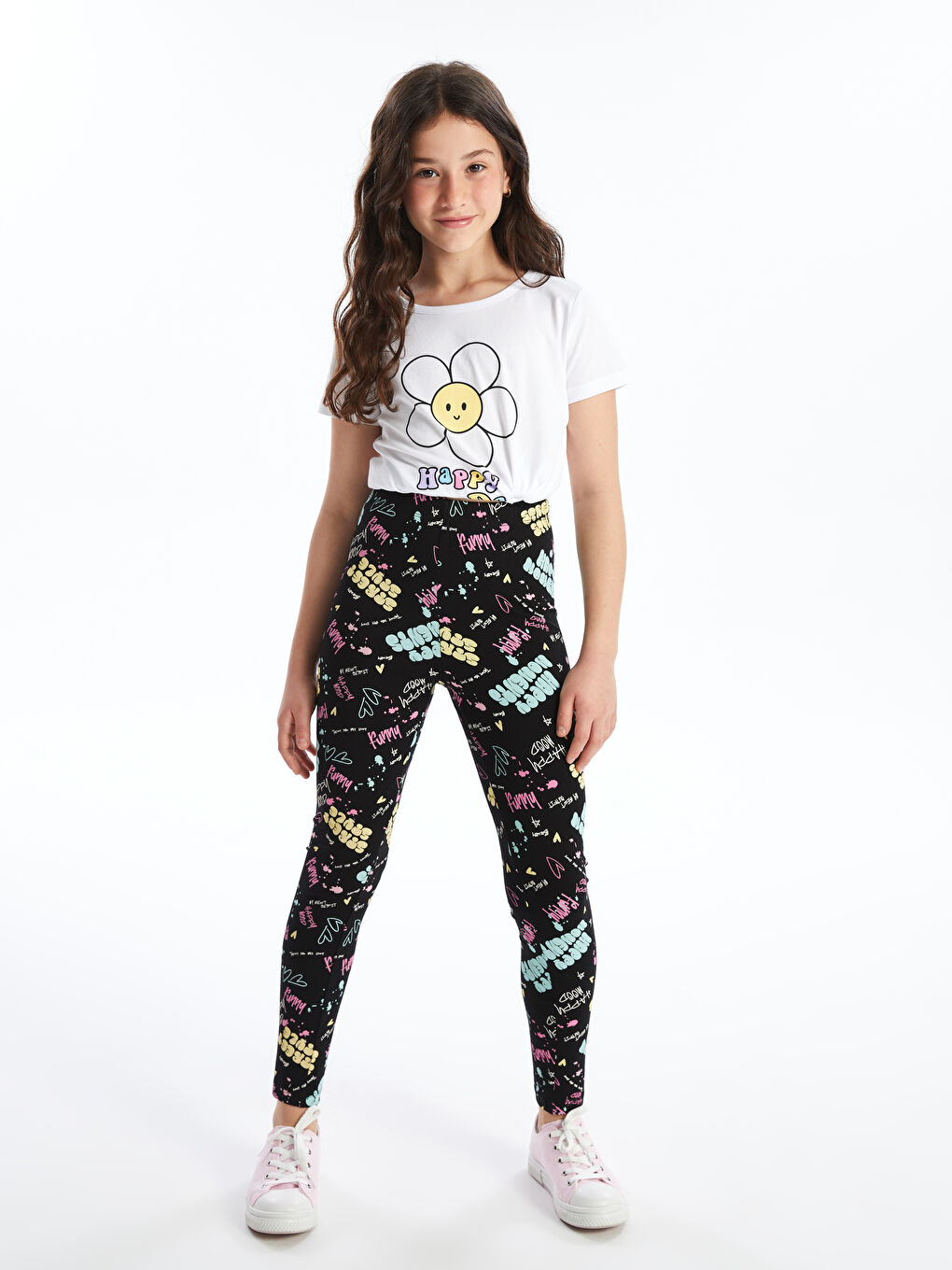 Elastic Waist Printed Girl Tights -S4AV06Z4-LQJ