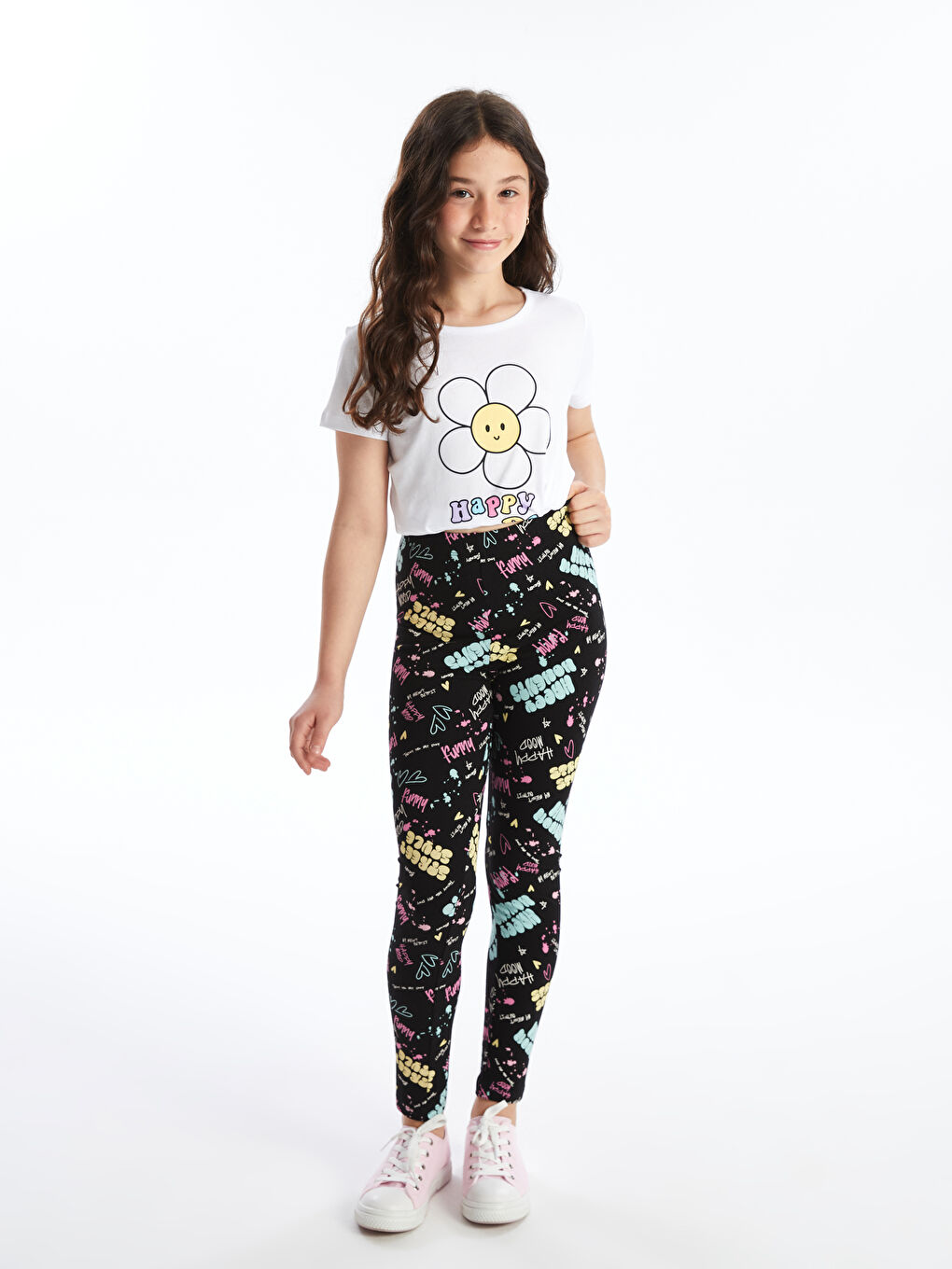 Elastic Waist Printed Girl Tights -S4AV06Z4-LQJ
