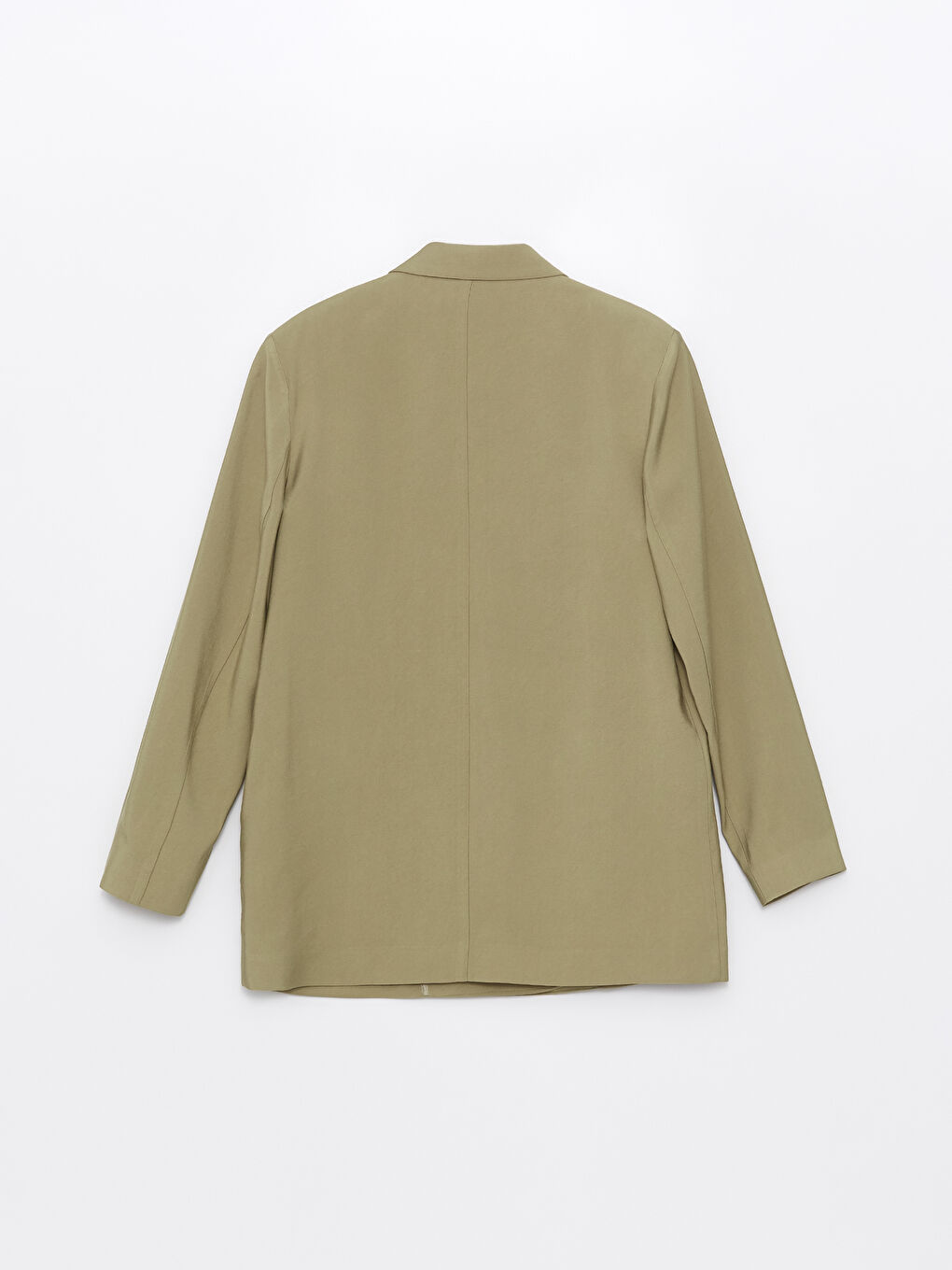 Haki Düz Uzun Kollu Kadın Blazer Ceket-11