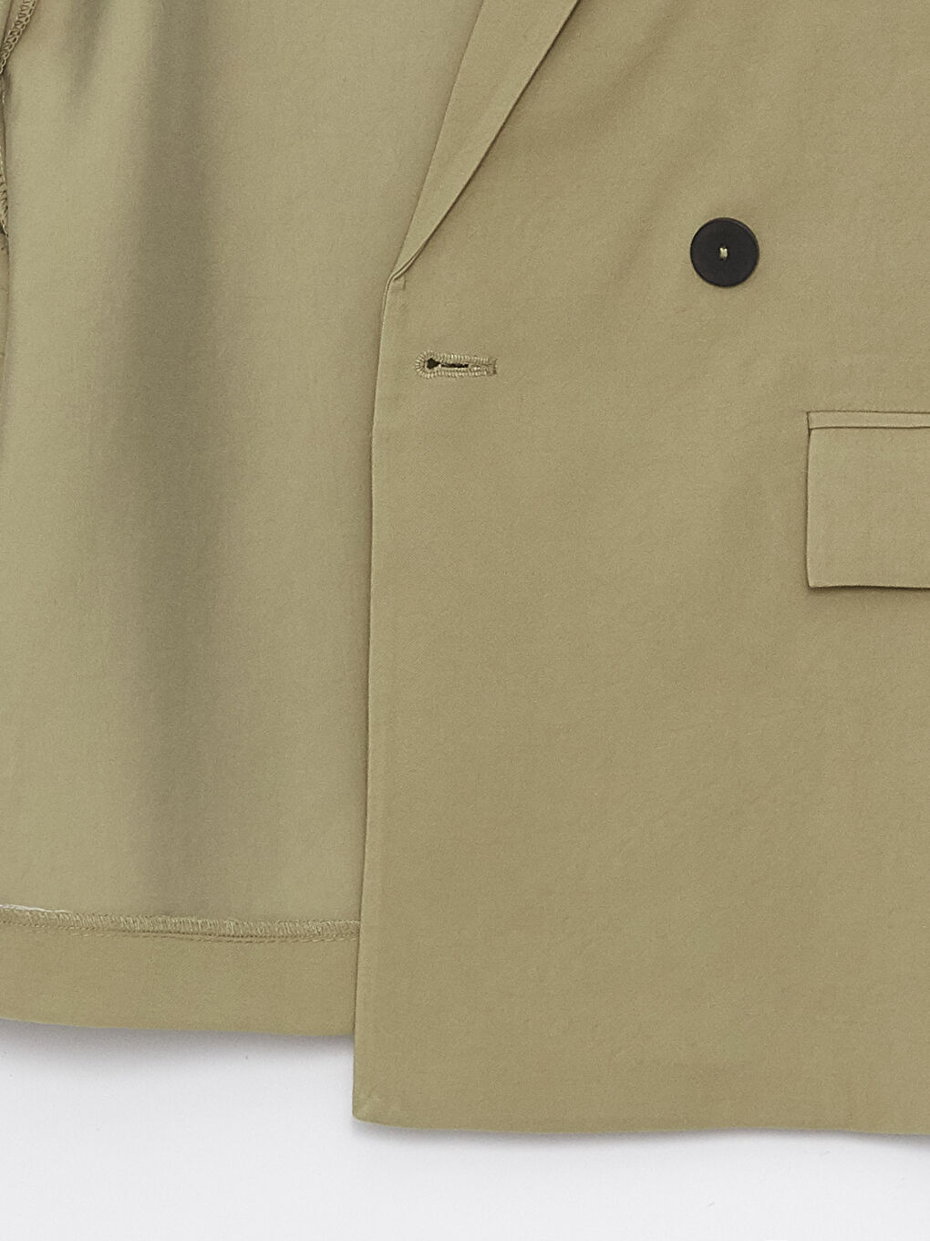 Haki Düz Uzun Kollu Kadın Blazer Ceket-12