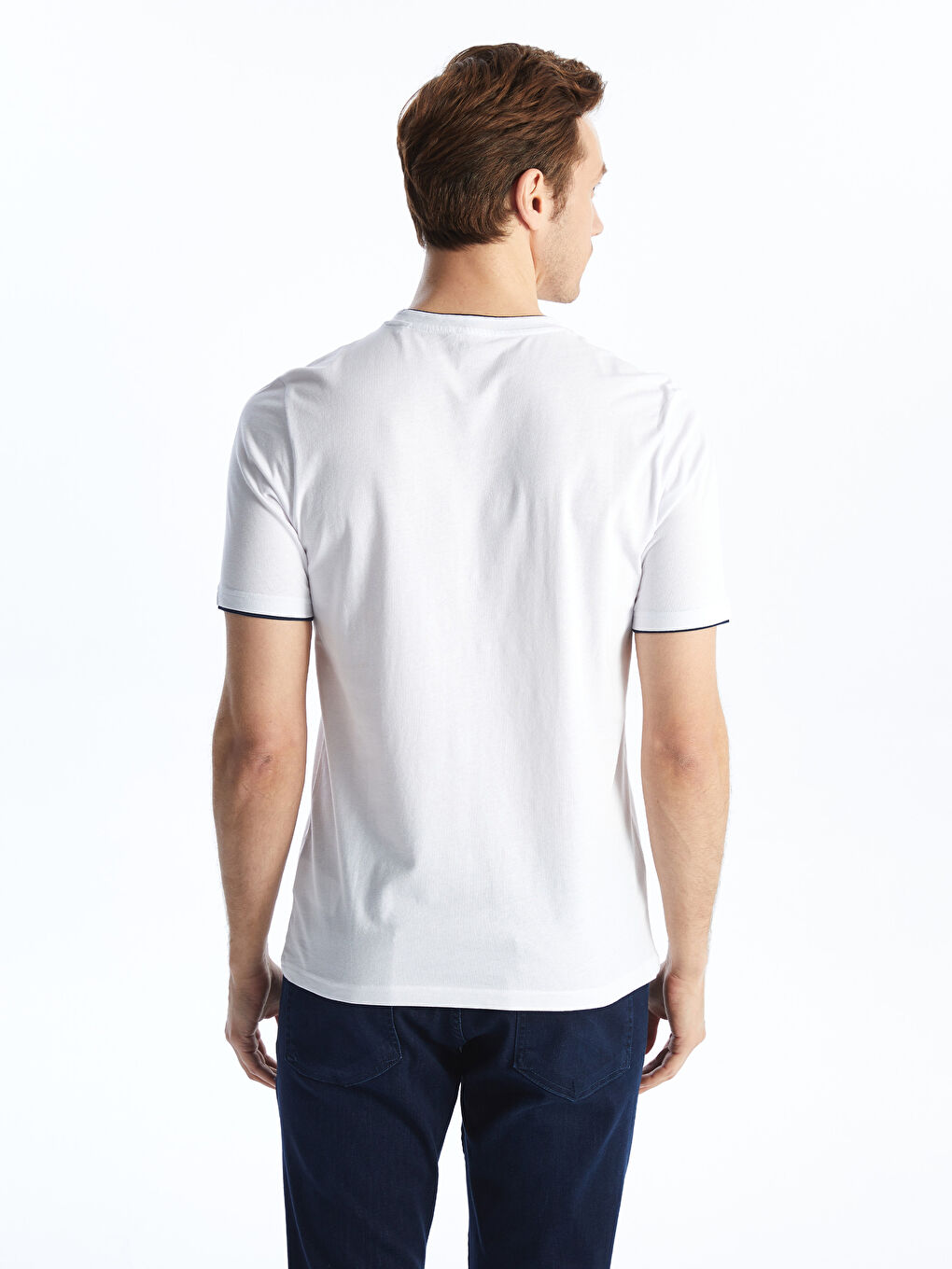 Crew Neck Short Sleeve Printed Combed Cotton Men's T-shirt -S4AY02Z8-Q6K