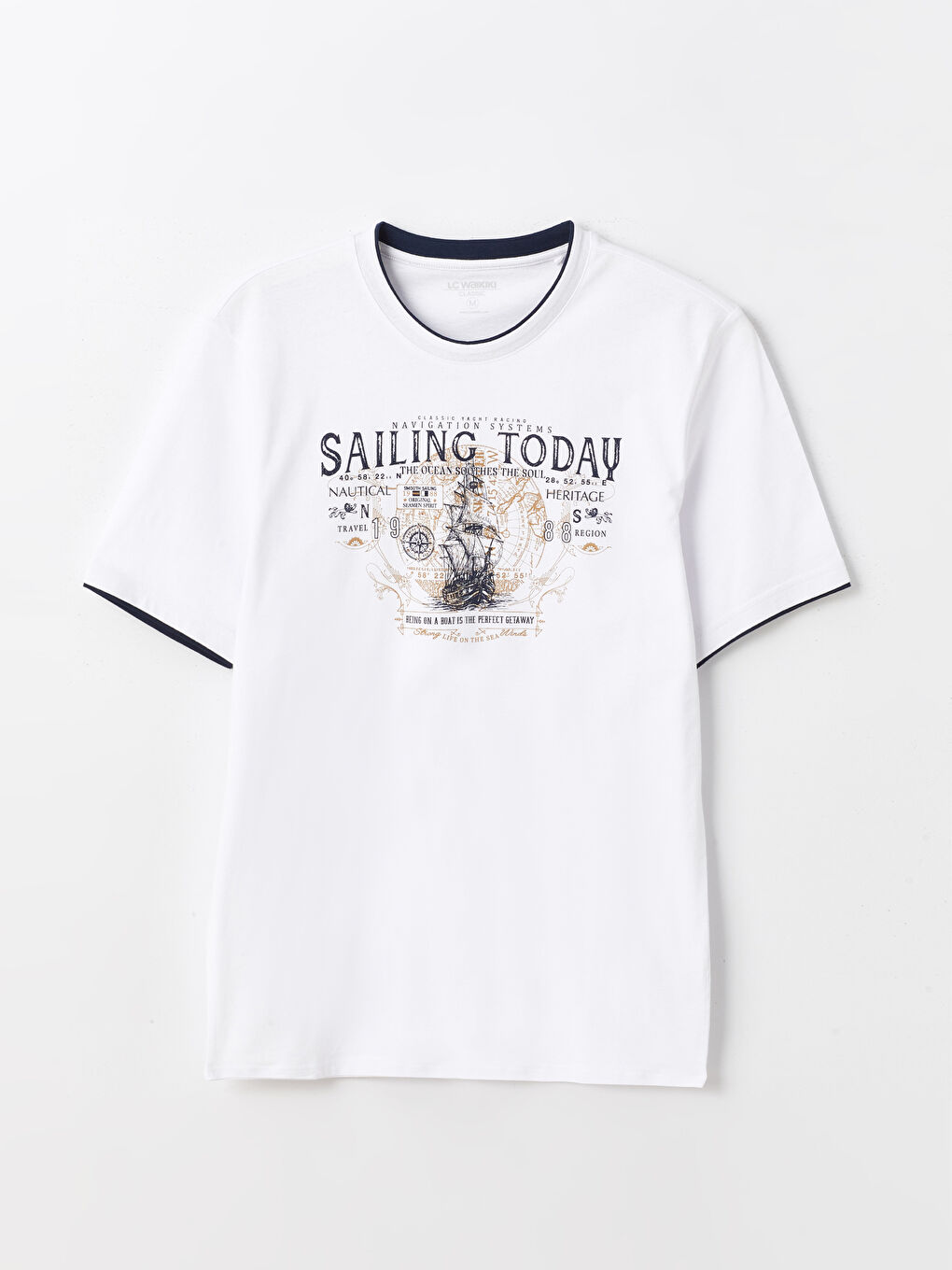 Crew Neck Short Sleeve Printed Combed Cotton Men's T-shirt -S4AY02Z8-Q6K