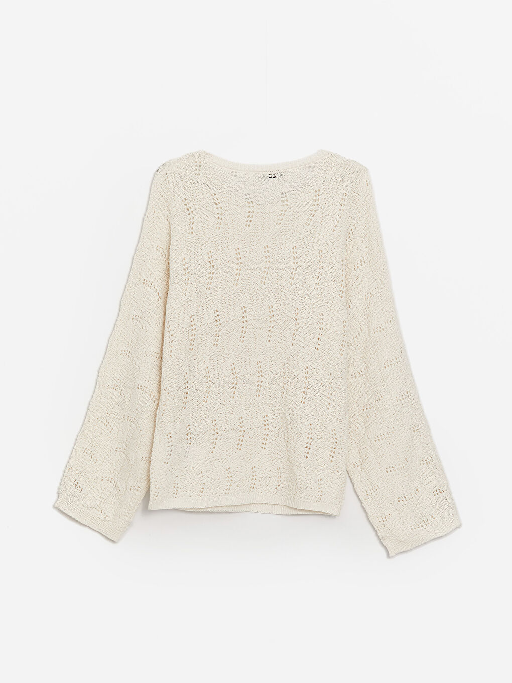 Crew Neck Hole-Knitted Long Sleeve Women's Knitwear Sweater-6