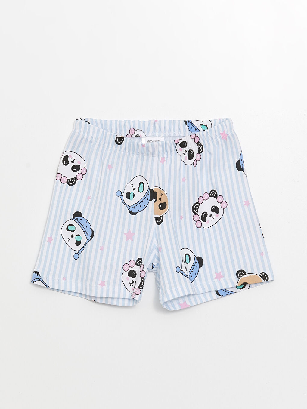 Crew Neck Printed Short Sleeve Girl's Short Pajamas Set -S4AY32Z4-G0K