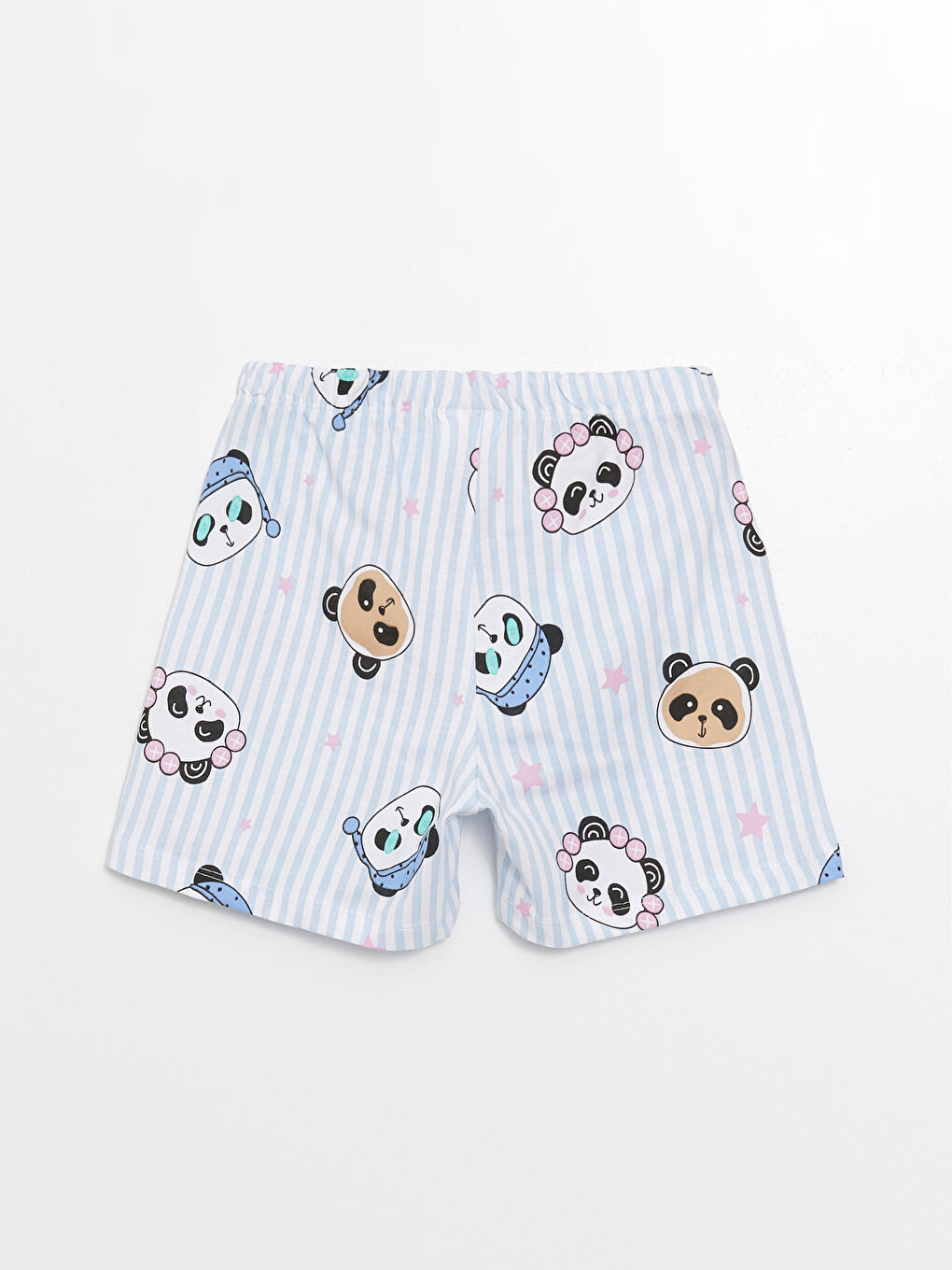 Crew Neck Printed Short Sleeve Girl's Short Pajamas Set -S4AY32Z4-G0K