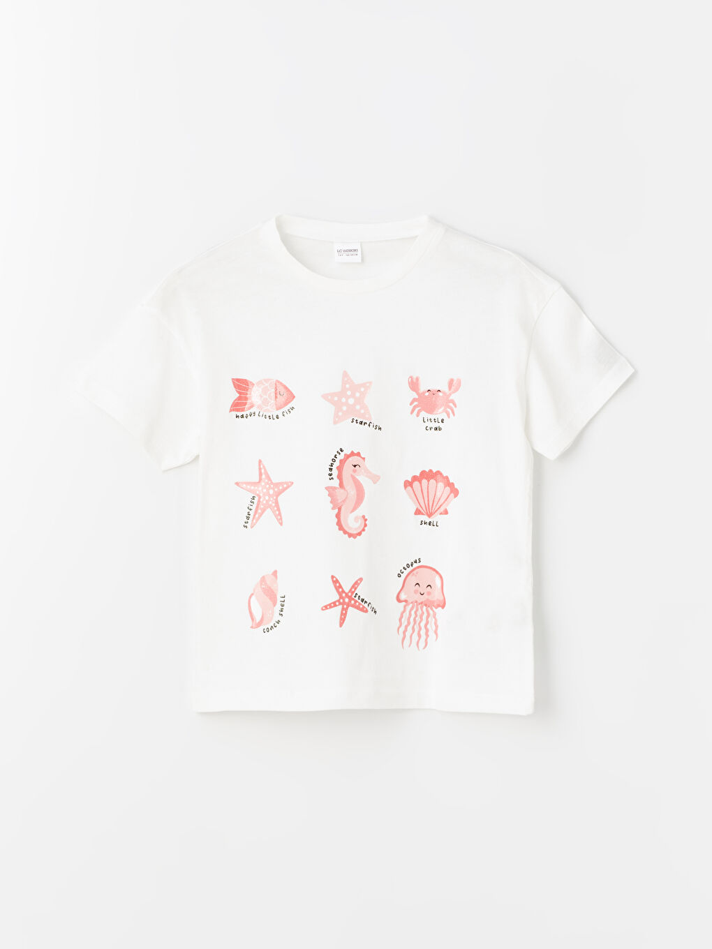 Crew Neck Printed Short Sleeve Girl's T-Shirt and Shorts -S4AY68Z4-FTM