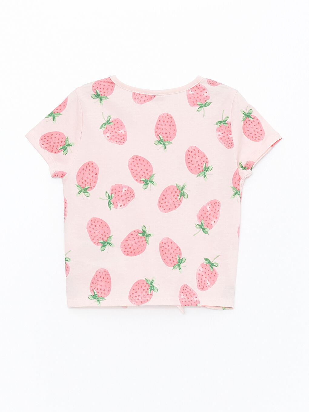 Poncho Crew Neck Printed Short Sleeve Girls' Crop T-Shirt -S4AY80Z4-F9C