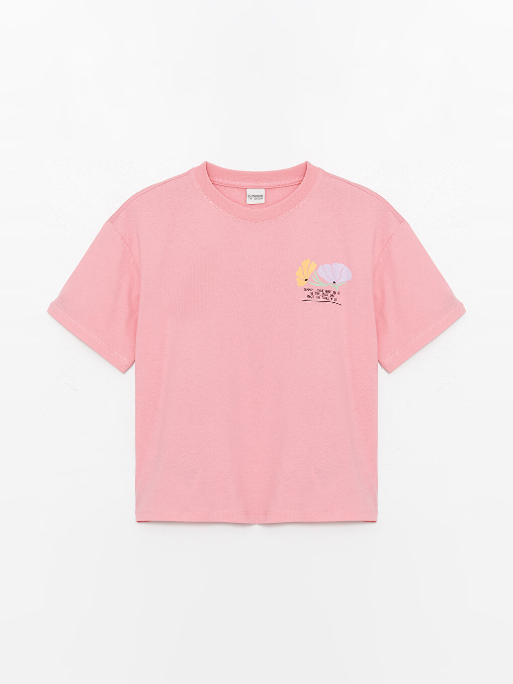 Crew Neck Printed Short Sleeve Girls' T-Shirt -S4AY87Z4-YAF
