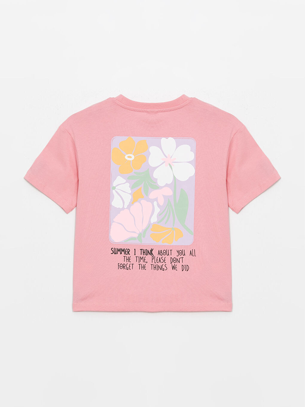 Crew Neck Printed Short Sleeve Girls' T-Shirt -S4AY87Z4-YAF