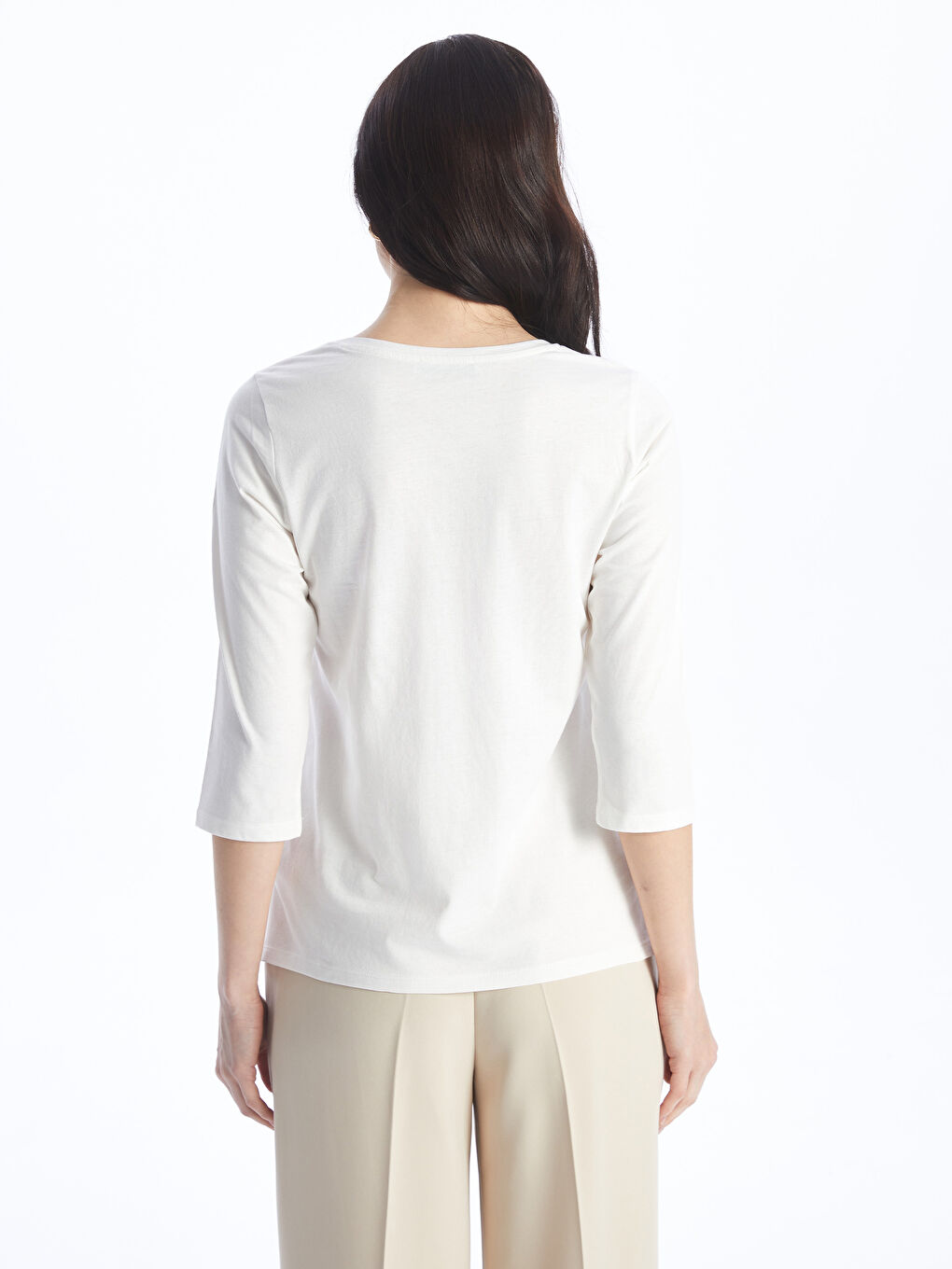 LCW Grace Crew Neck Printed Women's T-Shirt -S4AY89Z8-EEW