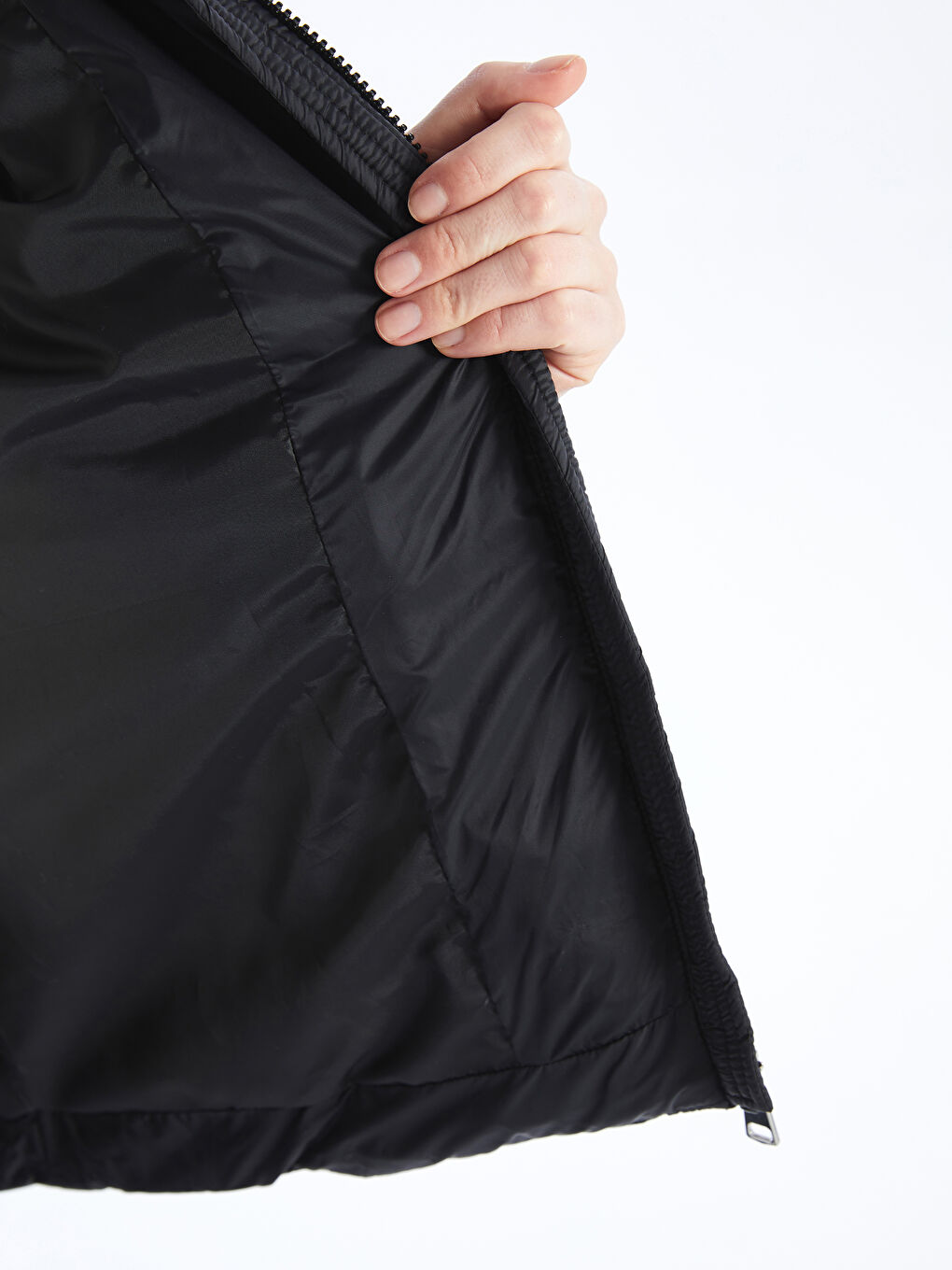 Women's Hooded Plain Puffer Coat -S4BA05Z8-CVL