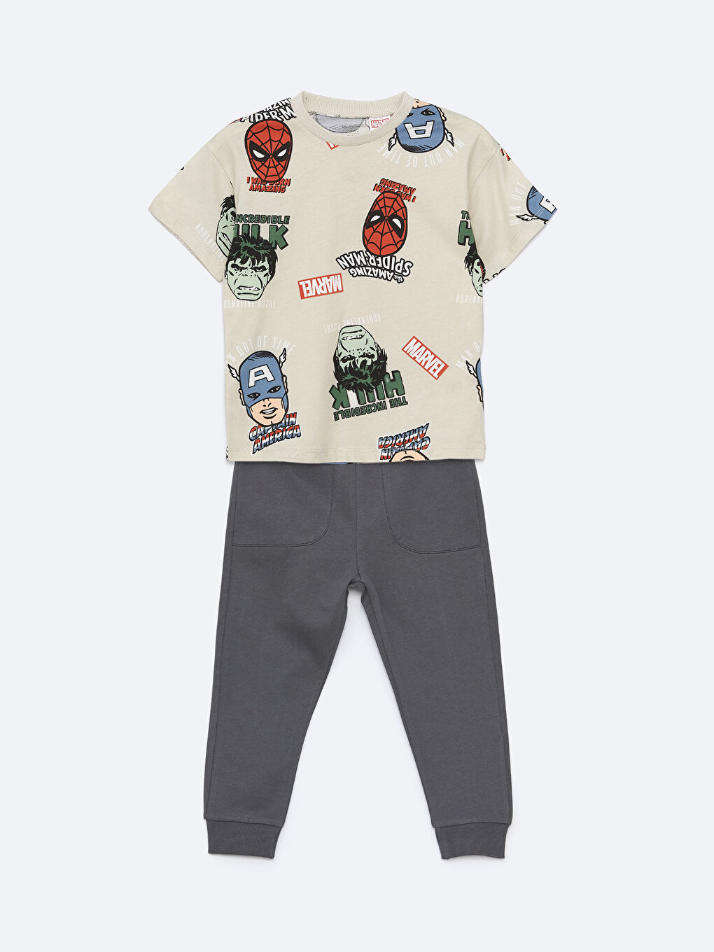Crew Neck Long Sleeve Printed Baby Boy Sweatshirt and Sweatpants 2-Pack Set -S4BA33Z1-LRV