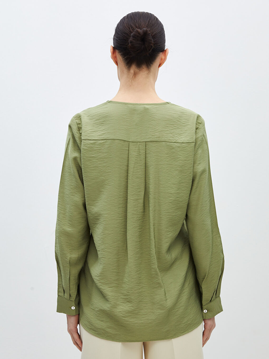 Turtleneck Straight Long Sleeve Women Blouse -S4BA63Z8-HBV
