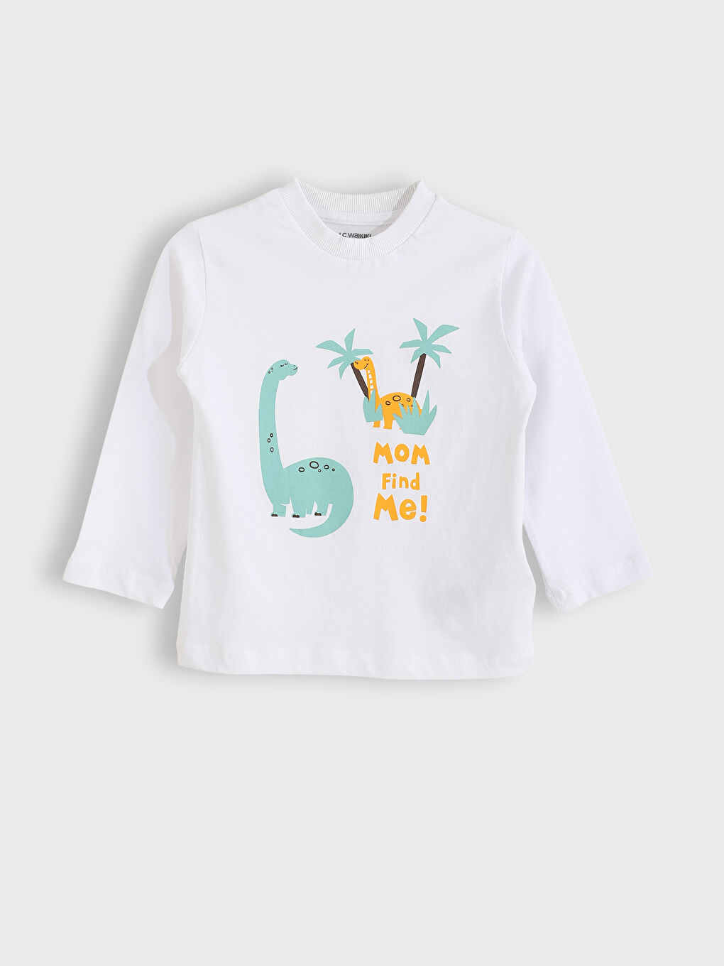 Crew Neck Long Sleeve Printed Baby Boys' T-Shirt-1