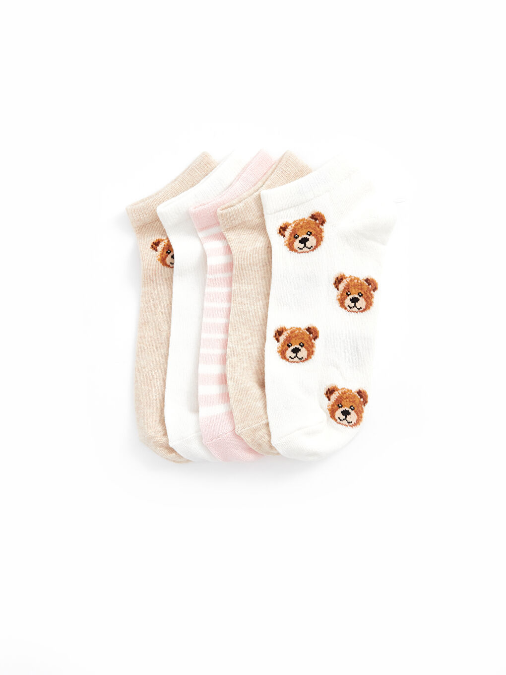 Женские узорчатые короткие носки - комплект из 5 штук-1