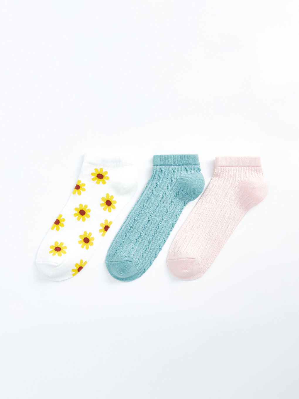 LCW DREAM Gemusterte Sneaker-Socken für Damen 3er-Pack -S4BB24Z8-EEW